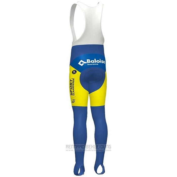 2021 Fahrradbekleidung Sport Vlaanderen Baloise Blau Gelb Trikot Langarm und Tragerhose - zum Schließen ins Bild klicken
